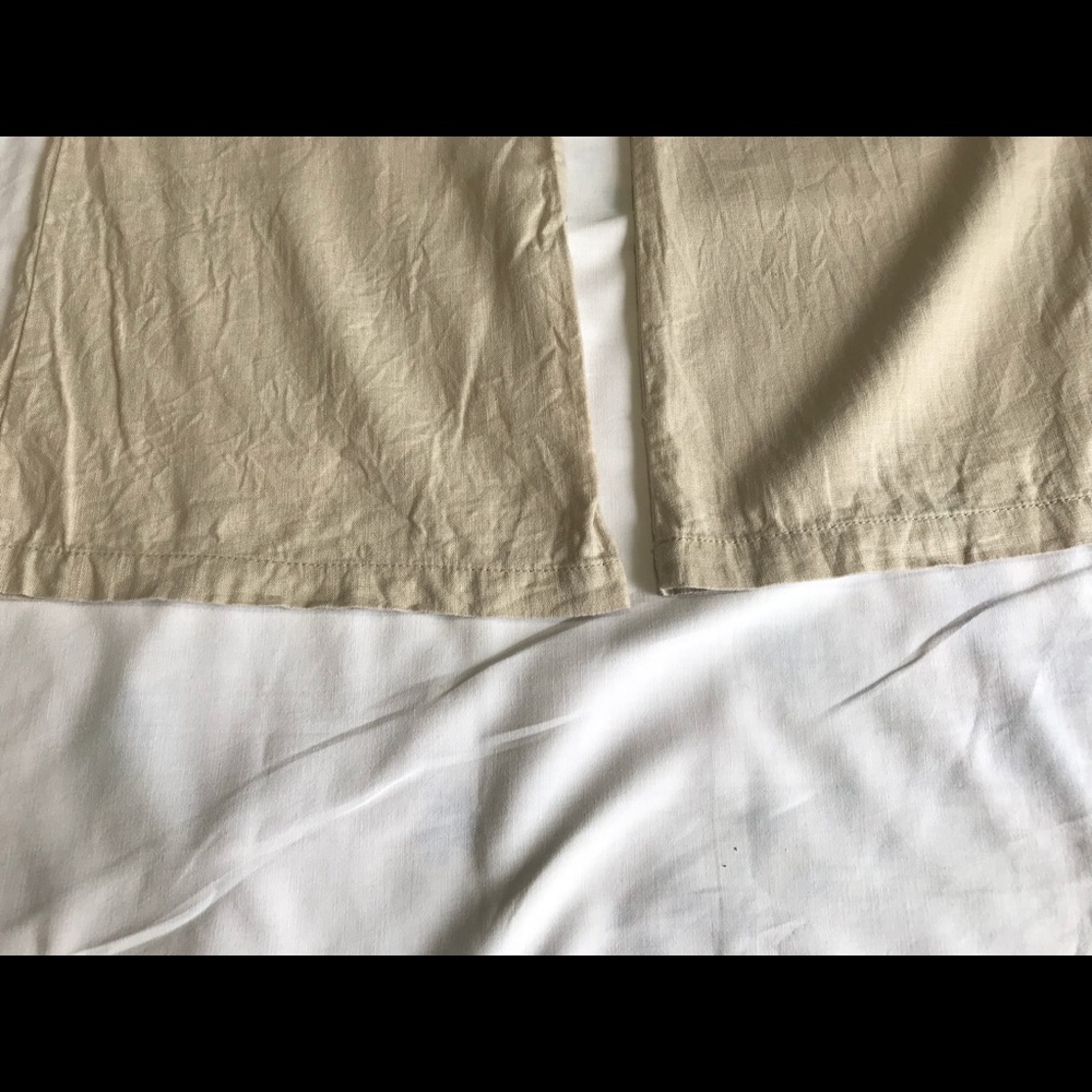 Wide-Leg Linen Blend Pants in Light Beige - Picture 5 of 7